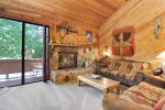  Living Room, deck, wood fireplace